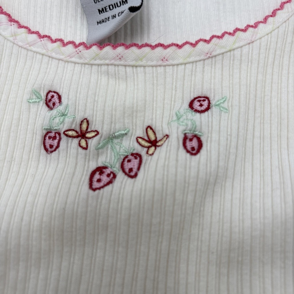 J Appel Classics Tank Top Sleeveless Womens Size Medium Strawberry's Floral Embr - Picture 4 of 15